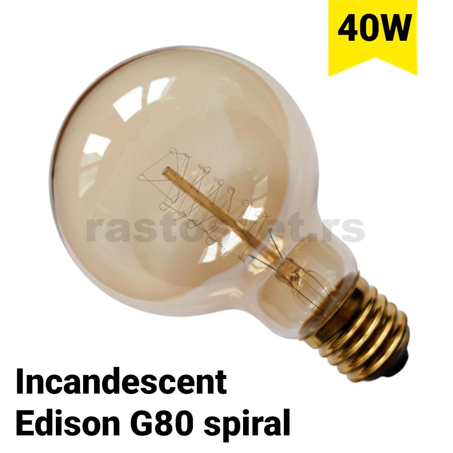 Sijalica Edison G80 spirala 40w