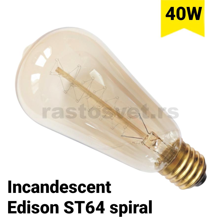 Sijalica Edison ST64 spirala 40w